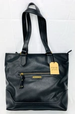 Frye and Co. Core Tote/Purse/Travel Bag Large Faux Leather Black NWT
