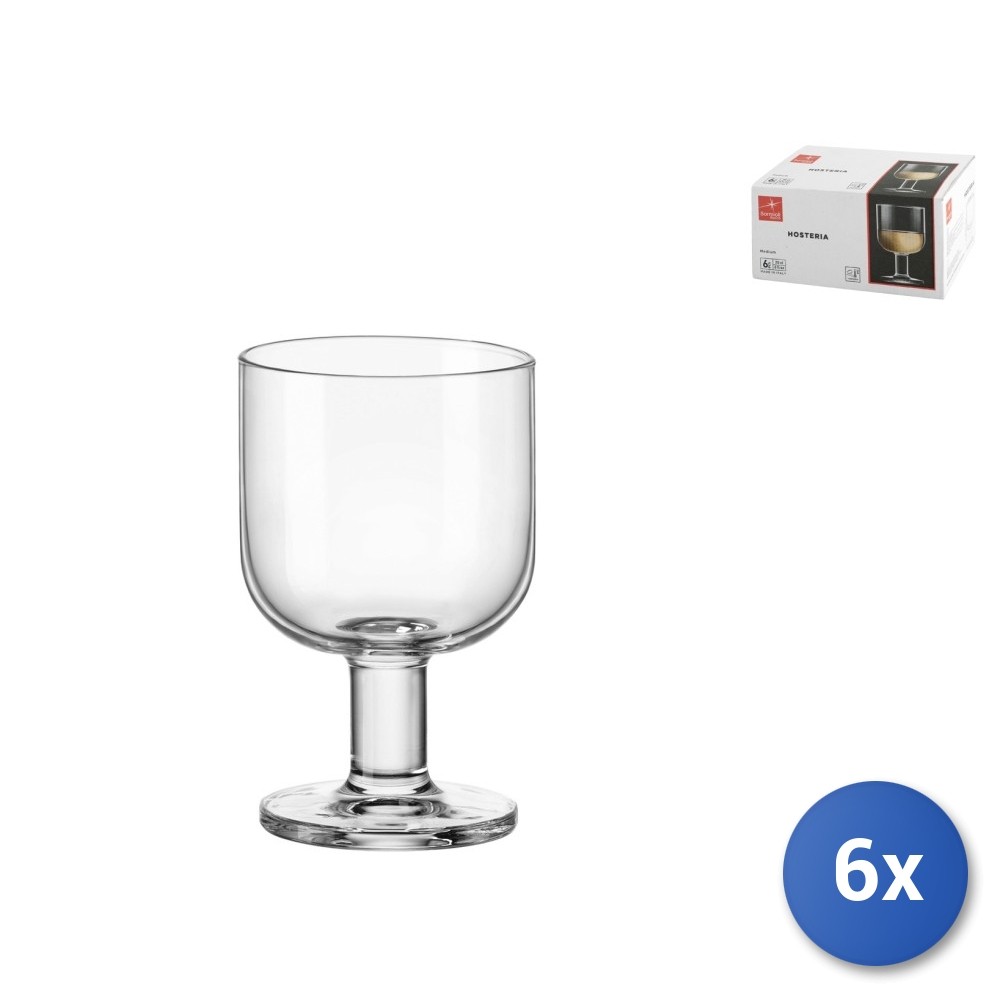 6x Glasses In Transparent Glass Hosteria Medium Cl20