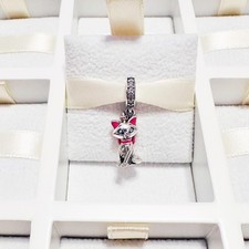 925 Sterling Silver Marie Cat Dangle Charm Fits Charm Bracelets And Bangles