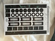 Tptc- two a4 sheet marbled jade paper sheets and 6 b5 planner sticker sheets