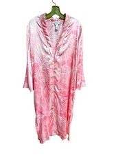 Vintage Oscar de la Renta Pink Label Zip Up Caftan Robe