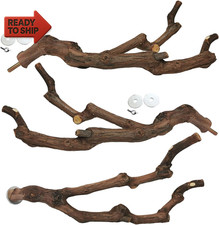 Natural Parrot Perch Bird Stand Pole Wild Grape Stick Paw Grinding Fork