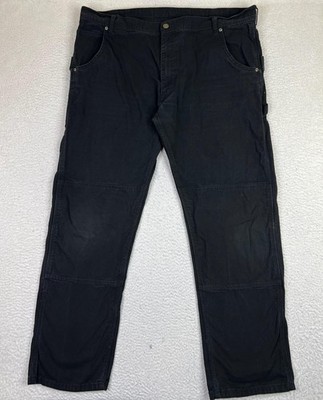 Key Pants Mens 42x34 Black Carpenter Workwear Double Knee Duck Canvas Utility