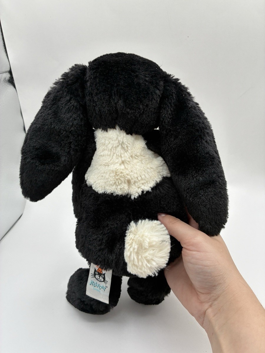 RARE Retired Jellycat Bashful Bunny Dutch 12” Black & White Cream