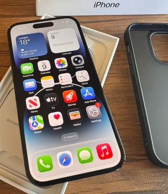 Apple iPhone 14 Pro 5G Smartphone 128GB entsperrt SIM-frei Space Schwarz UK sehr guter Zustand