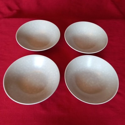 4er SET RETRO 60er POOLE ''TWIN TONE SEAGULL GREY'' DESIGN MÜSLISCHALEN