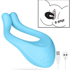 Silicone Rechargeable Couple Stimulator Clitoral G-spot Vibrator Orgasm Tickler