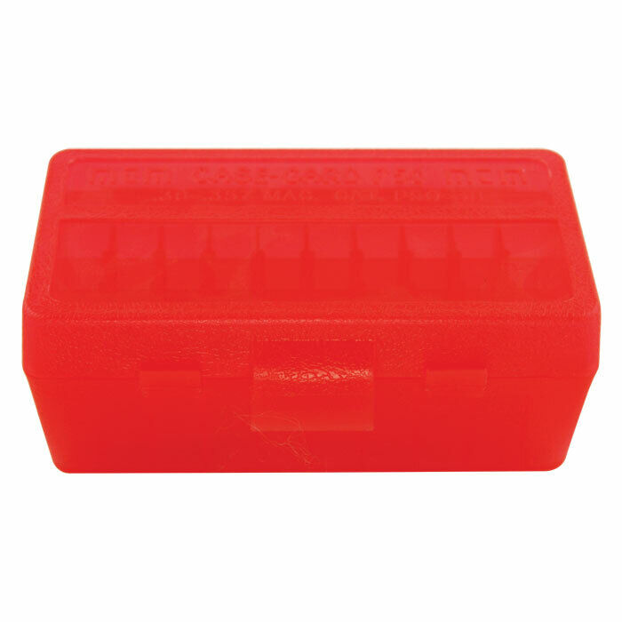 38 / 357 Ammo Box Clear Red 50 Round (Quantity 3) Free Shipping (MTM)