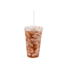 250 Pack Disposable Clear PET Plastic Cups w/ Flat Lids and Clear Straws 16 oz.