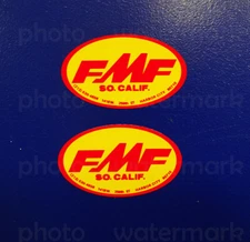 2x FMF Decals stickers graphics Yellow Old School DG MX 80 125 250 400 500 CR YZ