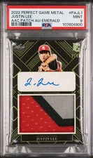 2022 LEAF METAL PERFECT GAME AMERICAN CLASSIC PATCH JUSTIN LEE AUTO #/10 PSA 9