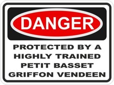 Petit Basset Griffon Vendéen Chien Danger Autocollant / Haut Résolution Étanche