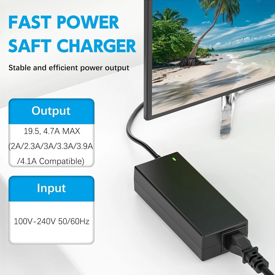 19.5V Power Cord Replacement for Sony Bravia TV KDL-40W600B KDL-55W650D - Image 2 of 4