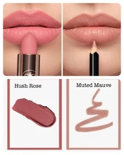 ABH Velvet Matte Duo Hush  Rose Lipstick & 1 Mini Liner Muted Mauve 