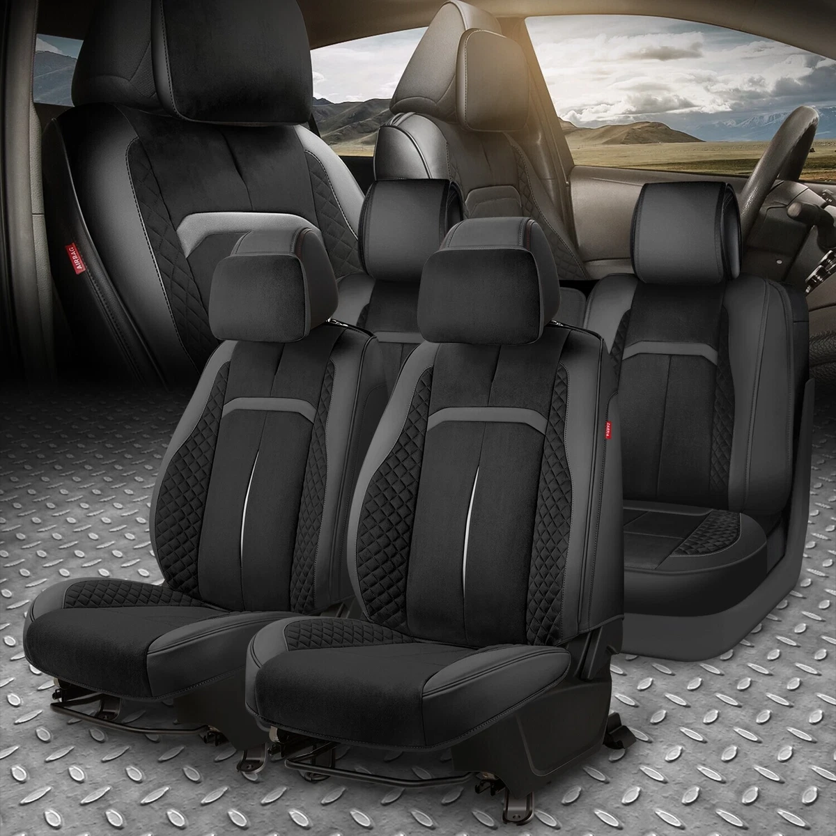 Voris Series Universal Micro Suede Full Set Seat Covers Cushion