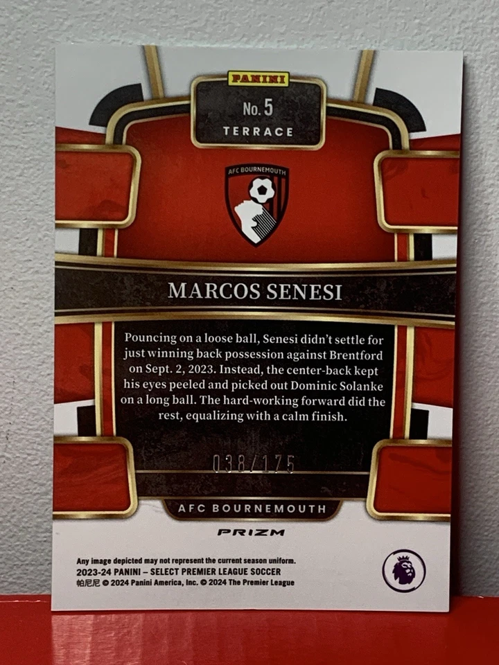 2023-24 Panini Select Premier League Soccer Marco Senesi Camo Terrace Prizm /175 - Image 2 of 3