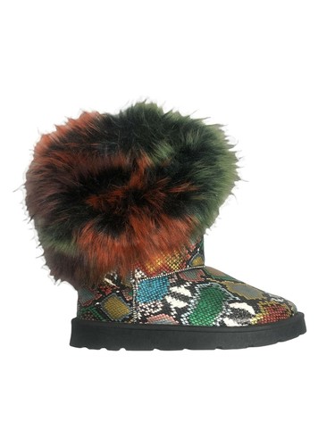 Multi-Color Fur Tassel Snow Boots 