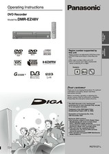 Operating Instruction Owner's Manual For Panasonic DMR-EZ48V DVD PLAYER RECORDER