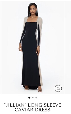 xscape caviar beaded dress Madison Jersey Knit Sides Black Silver Size 12 Sunny Fashion Girls Dress Long set Size:L P fashion nova mini dress