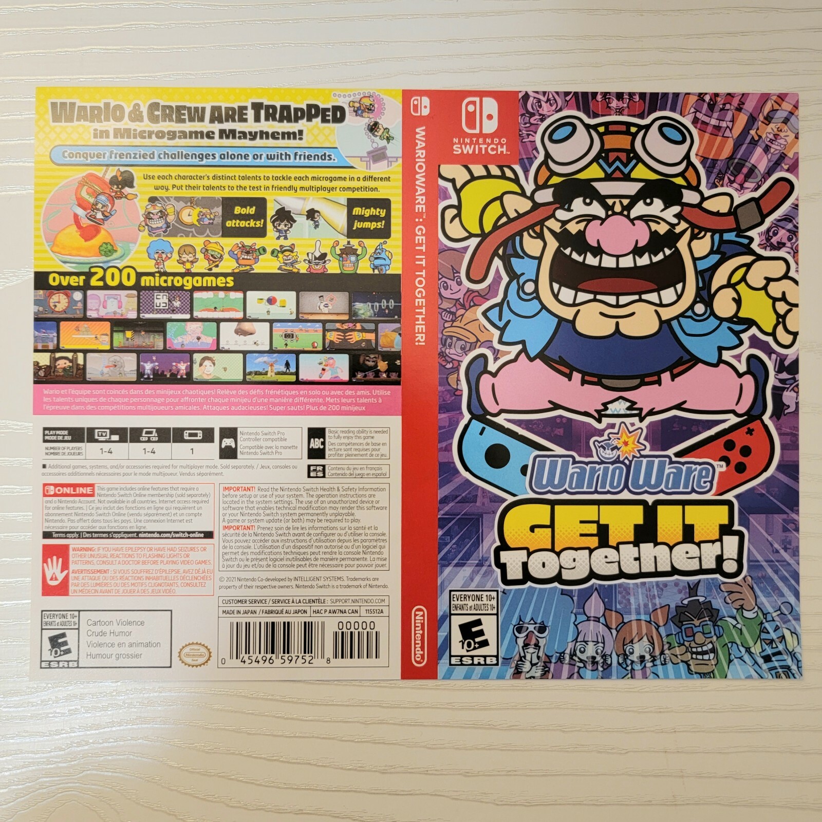 Wario Ware Get It Together Switch Replacement Box Art Sleeve Original ...