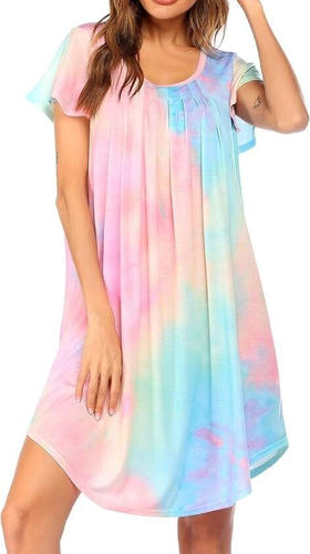 🆕️Nachthemd Lounge Kleid Plus 3X 3XL XXXL Brust 52" Nachtwäsche Viskose Pastell 💖