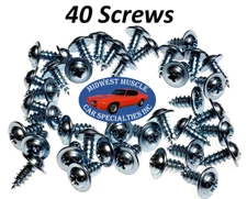 Ford Wheel Well Opening Molding Trim Screws Galaxie Lincoln Comet Cougar 40pc LR