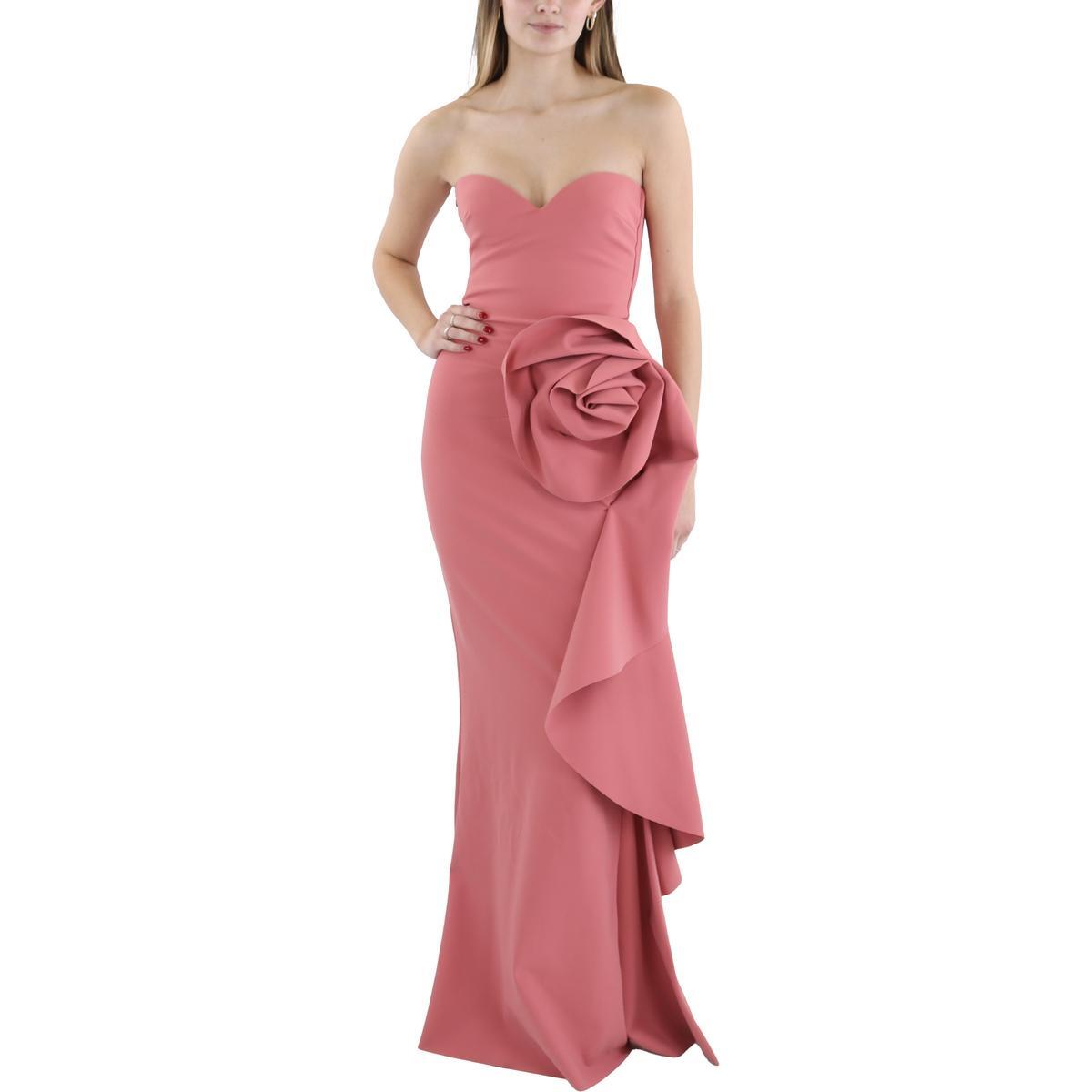 Chiara Boni Womens Pink Strapless Formal Evening Dress Gown 38 BHFO 8178