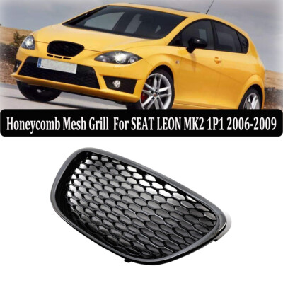 Schwarz Glänzend Stoßstange Kühlergrill Front Grill für Seat Leon MK2 2006-2009