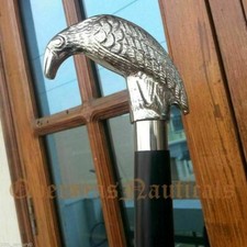 Victorian Handle Antique Brass Wooden Vintage Style Walking Stick Cane Designer