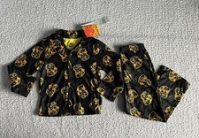 Cobra Kai Boys Pajamas Set Sz 6 Black Shirt Pant Karate Kid Flannel 2 Piece