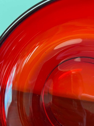 Vintage Viking Ruby Red Large Glass Ashtray - Picture 6 of 9