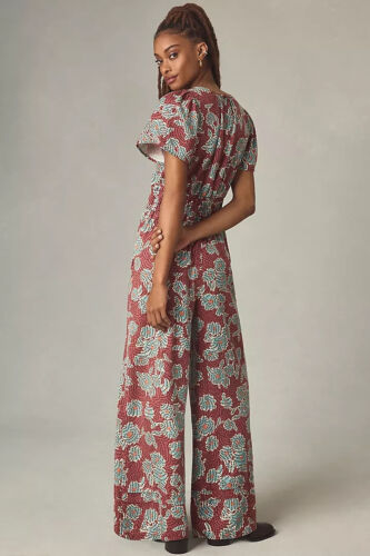 ANTHROPLOGIE The Somerset Jumpsuit in Dark Orange Size Medium BNWOT - Picture 2 of 3