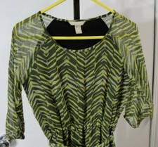 Banana Republic Vintage Green Print Dress, Size S