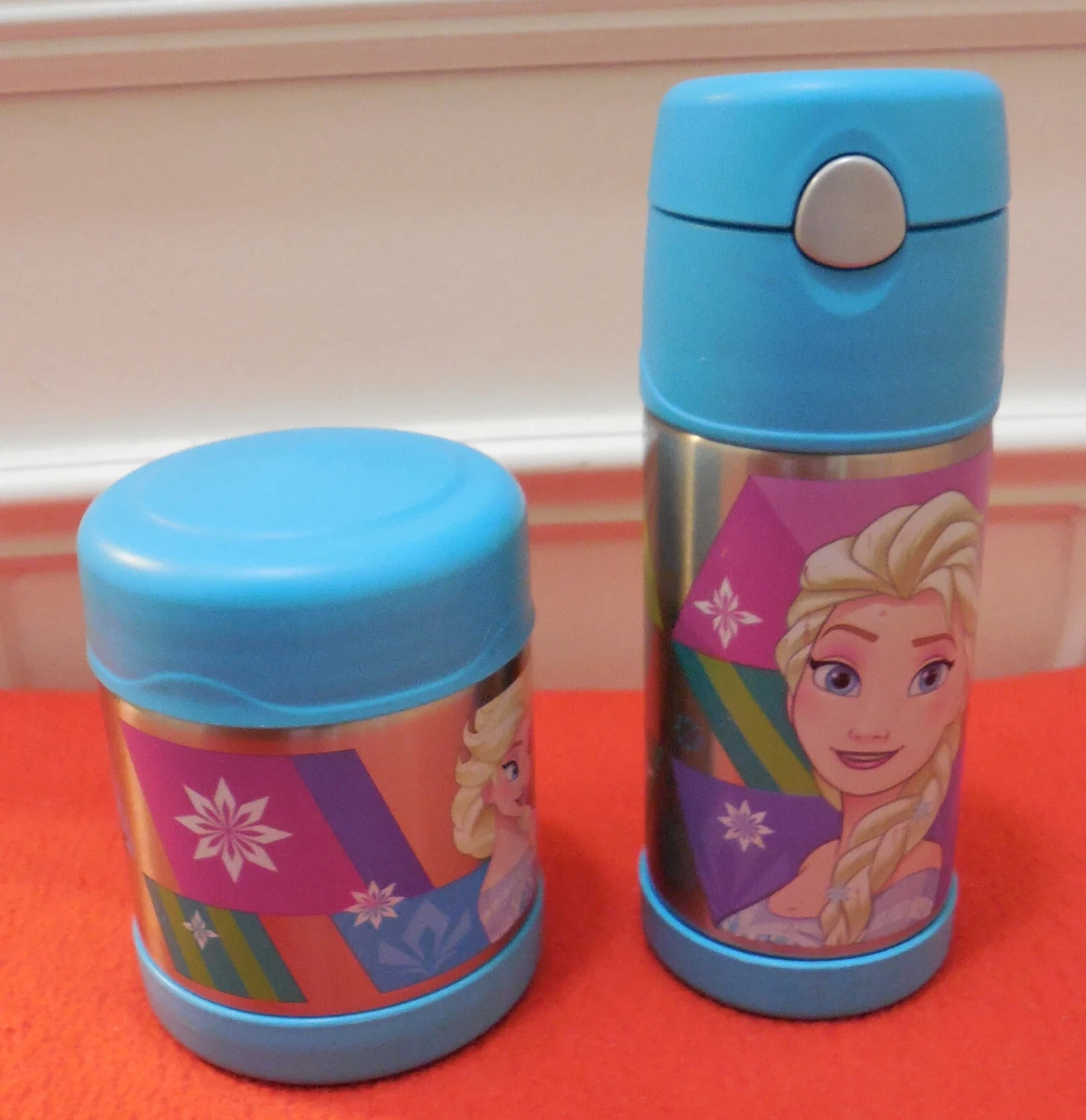 VGUC Thermos Funtainer Frozen Insulated 12-Oz. Bottle & 10-Oz. Food Jar Set