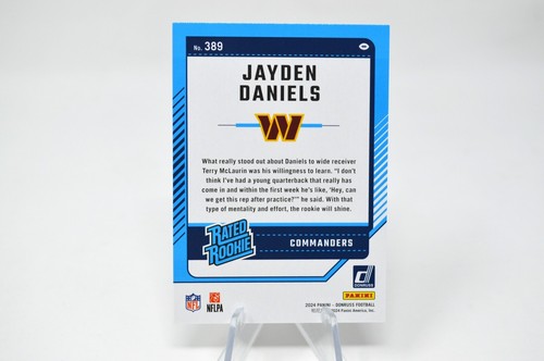 2024 Donruss Jayden Daniels Rated Rookie Card #389 Commanders - Picture 2 of 2
