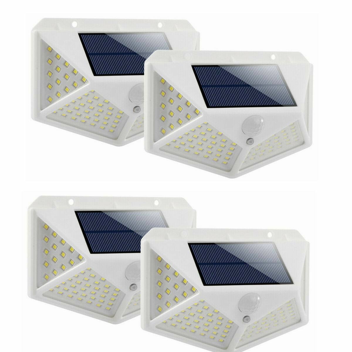 4x LED Solar PIR Motion Sensor White Light Outdoor Security Garden Waterproof