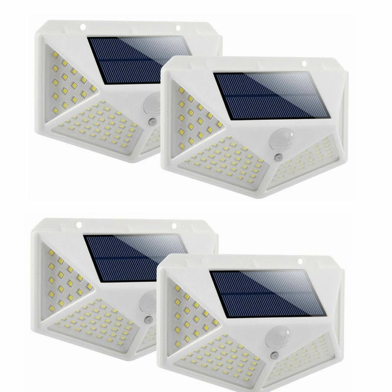 4 pack solar PIR white light set