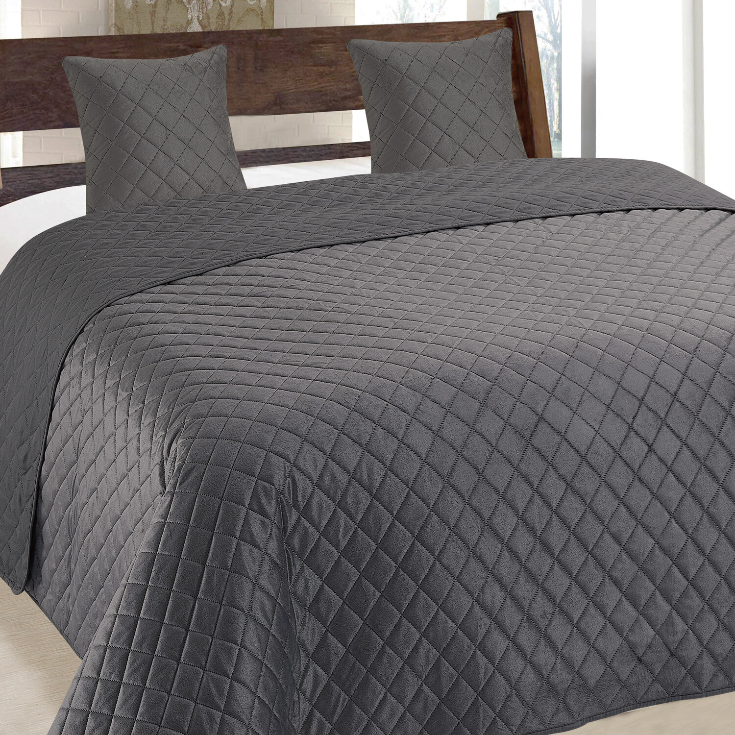 Coole Fußball-Tagesdecke Für Jungs - Grau Schwarz Weiß Mit Geometrie-Muster 220x240cm