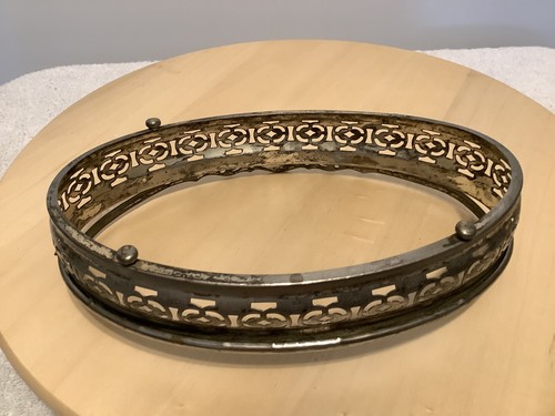 Geteiltes Kristall Depressionsglas im versilberten Korb - Vintage - Bild 8 von 8