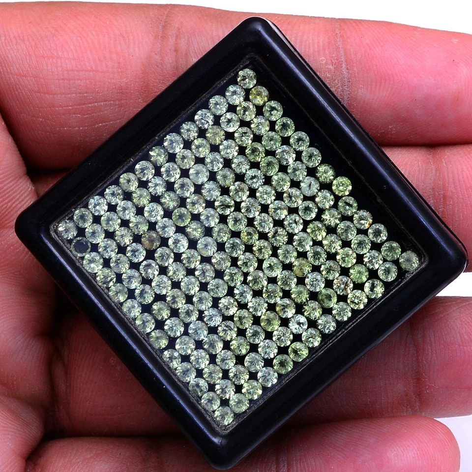 VVS 100 Stück Natürlich Peridot 2.5mm Rund Schliff Kalibriert Lose Edelsteine - Bild 2 von 4