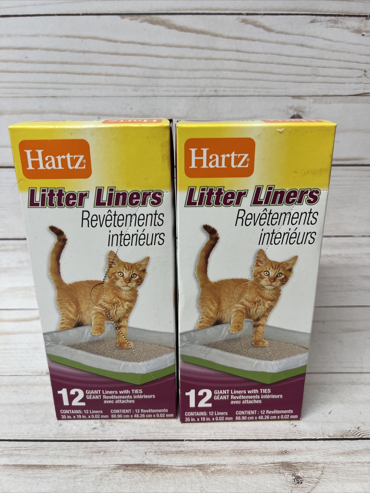 Hartz Cat Litter Box Liners 12-Count Giant 35"x19" w/ Ties (Lot of 2)