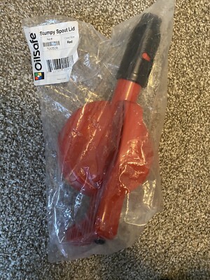 Oil Safe 100508 Stumpy Spout Lid, W/1 In Outlet, Hdpe, Red NEW