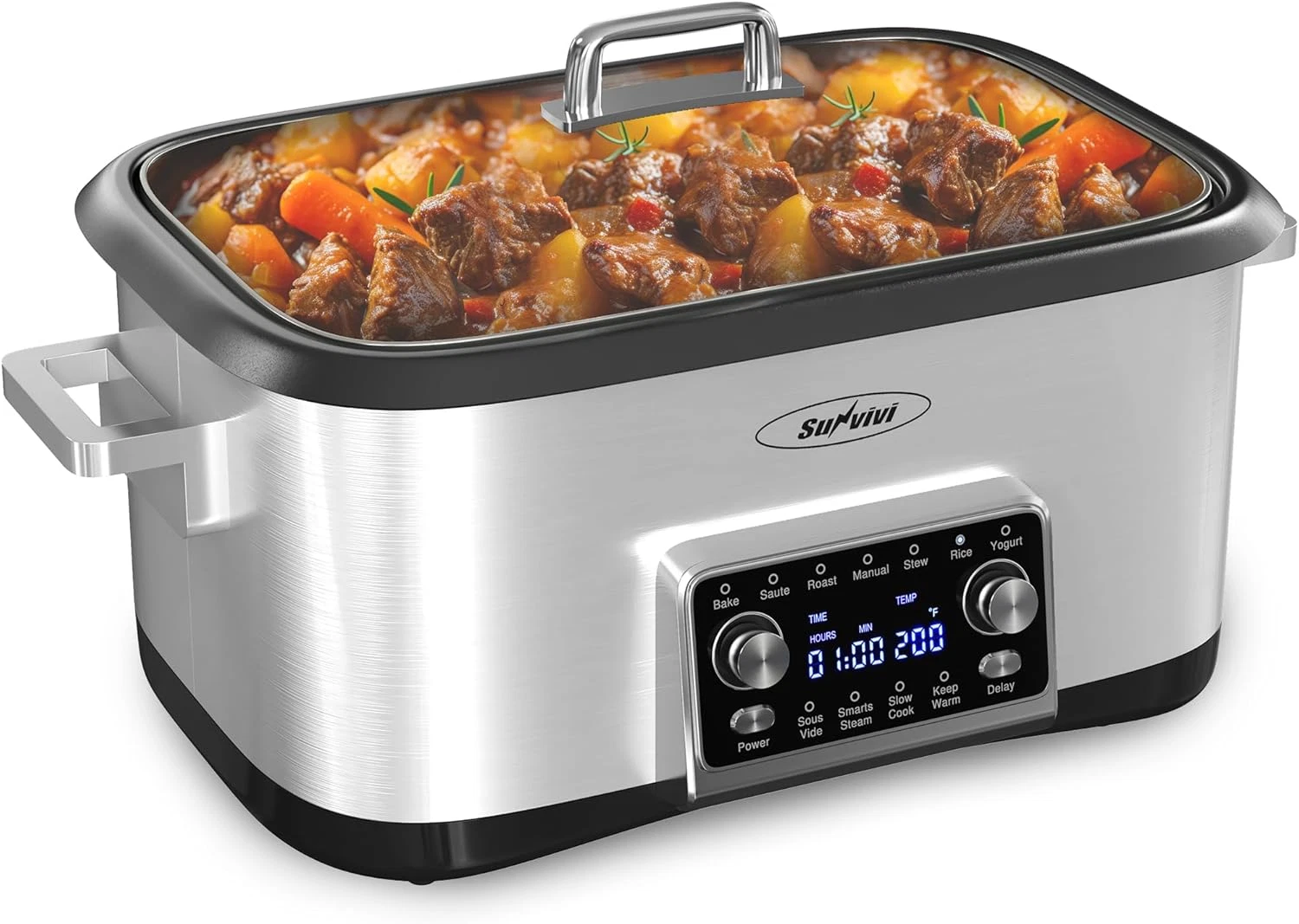 8-Quart Programmable Slow Cooker & Roaster with Digital Timer & Temp Control