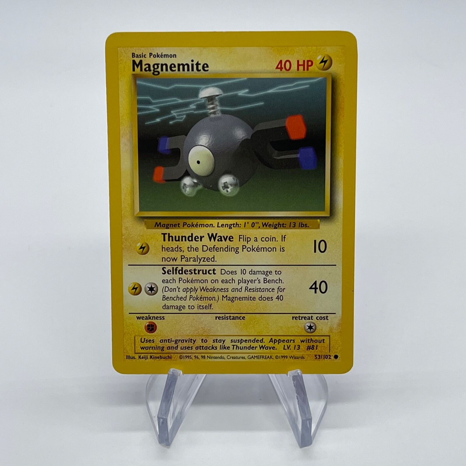 Magnemite 53/102 - Common 1999 English Base Set Pokemon Card - Near Mint & LP