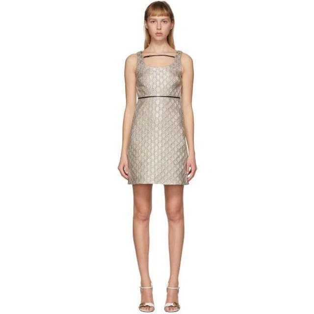 Robe courte Gucci Metallic Heritage GG Lamé   Design élégant et chic