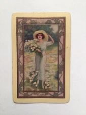 Antique Art Deco “FLORA” Ace of Spades Playing Card,Congress 606W c.1917