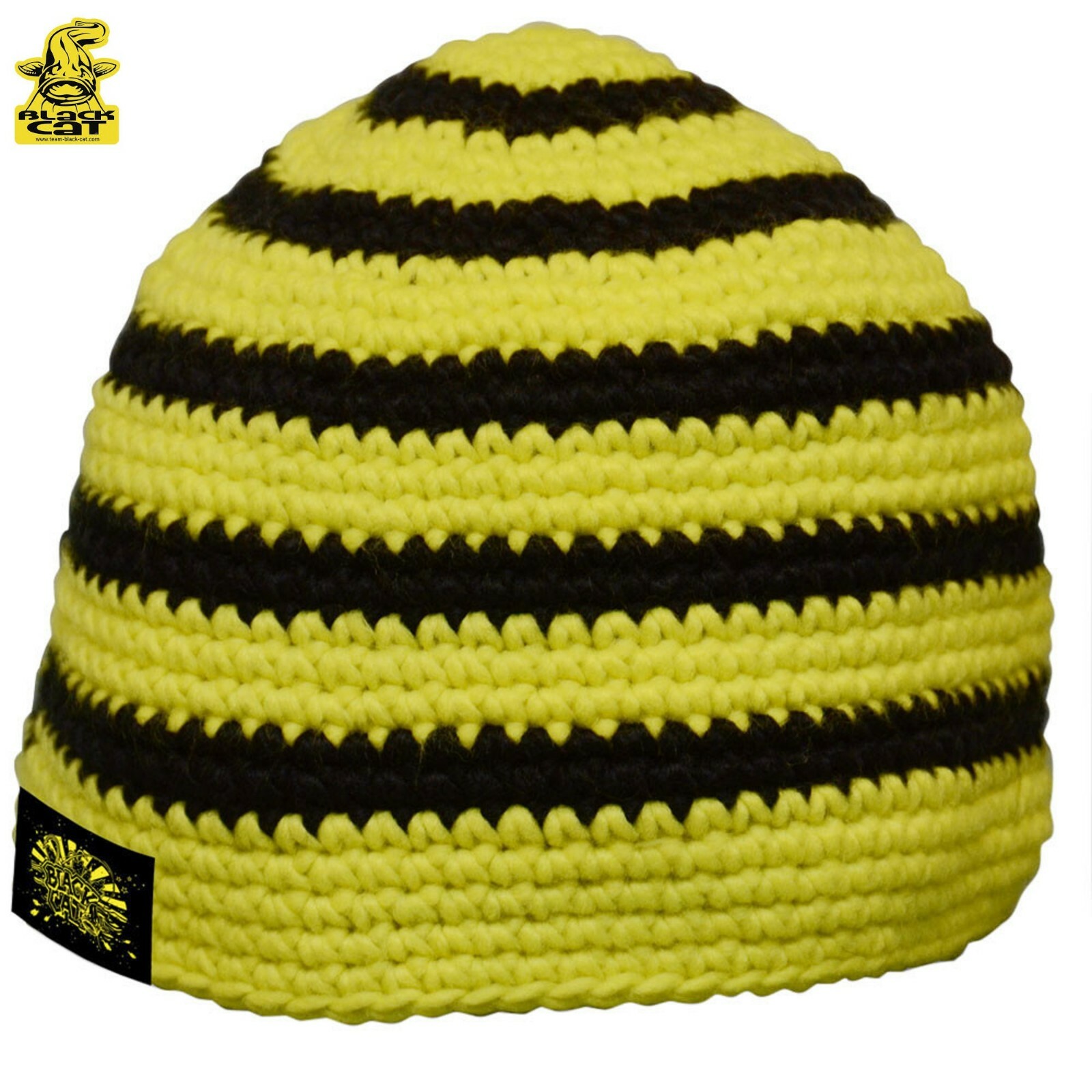 Bonnet Black Cat Crochy Cap protège oreilles du froid tricot élastique doux