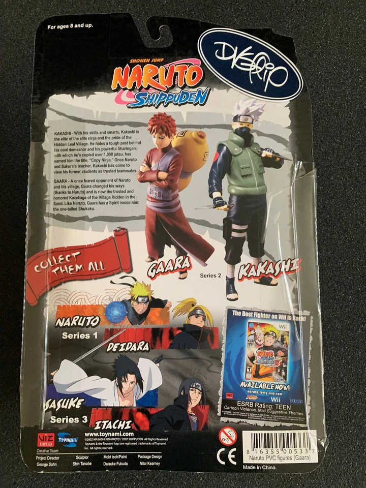 Figura Toynami Shonen Jump Naruto Shippuden Gaara 7" con soporte 2007 Serie 2 Foto 2 de 2