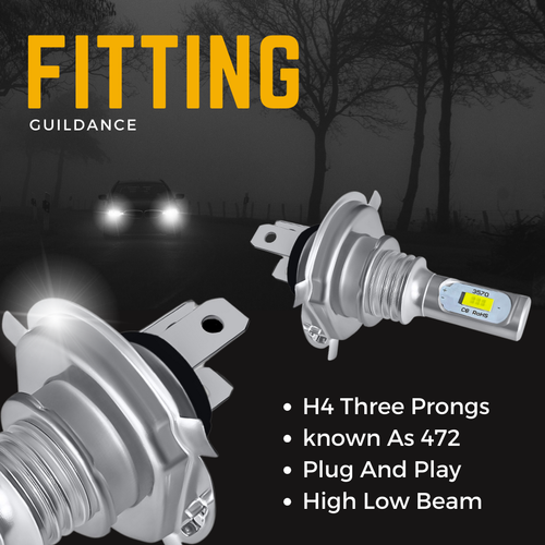 Peugeot Bipper Van Led White Xenon 6000k High Low Beam Headlight Bulbs 2008-17 - Picture 3 of 13