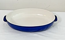 SilverStone H022 Oval Baking Dish 14x10x2.5" Blue Ceramic Casserole Pan NIB